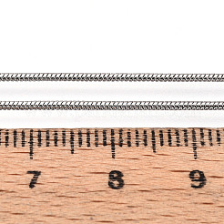 真鍮の丸い蛇のチェーン  プラチナ  1.2mm  約50m /ロール&nbsp;CHC-WH0014-02P