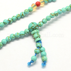 3-Loop-Wrap Buddha Meditation gelbe Jade Perlen Armbänder&nbsp;BJEW-R040-5mm-08