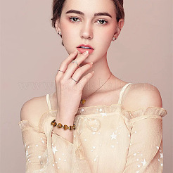 1 нить бусин из натурального тигрового глаза G-OC0005-79