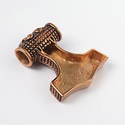 トールのハンマー 316l サージカルステンレス ペンダント  アンティーク黄金  46x39x15mm  穴：9mm&nbsp;STAS-L186-092AG