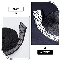 10 м плоская светоотражающая лента из полиэстера в крупный рубчик&nbsp;OCOR-BC0006-19B