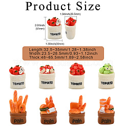 8шт 8 стиля смоляная имитация еды DJEW-CJ0001-08