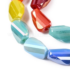 Стеклянные бусины с гальваническим покрытием  GLAA-T023-A29-01