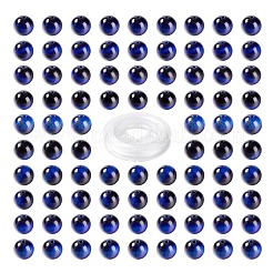 100pcs 8mm natürliche Tigerauge runde Perlen&nbsp;DIY-LS0002-26