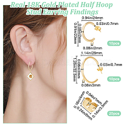 20 шт. 2 стиля латунных сережек-гвоздиков KK-BBC0012-81