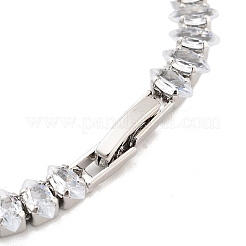 Браслеты из латуни с прозрачным фианитом и звеньями в виде конского глаза BJEW-YWC0002-03B-P