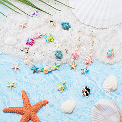 84 шт. 2 стиля 7 цвета синтетические бирюзовые окрашенные бусины на тему океана&nbsp;G-UN0001-31