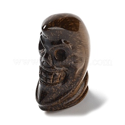 Figurines de crâne de guérison sculptées en œil de tigre naturel&nbsp;G-H288-04-02