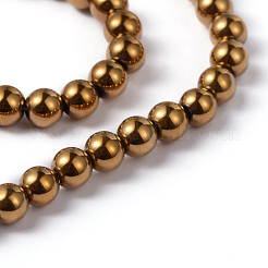 Немагнитные синтетический гематит бисер пряди&nbsp;X-G-G091-4mm-1