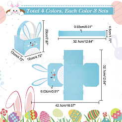 Подарочные коробки для хранения бумаги кролика с ручкой CON-WH0095-40