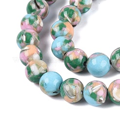 Assemblage de perles synthétiques turquoise et de coquillage trochus&nbsp;G-N369-02D-03