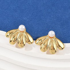 Серьги-гвоздики из АБС-пластика с жемчугом и нержавеющей сталью 304&nbsp;LS-STAS-D368-01D-G