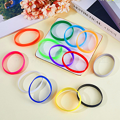 13шт 13 цвета силиконовый шнур-браслет со словами BJEW-CN0001-02