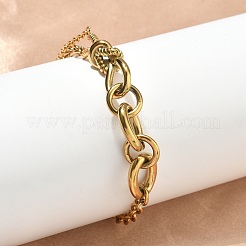 Bracciali a maglie ovali in acciaio inossidabile 304&nbsp;BJEW-F533-02C-G