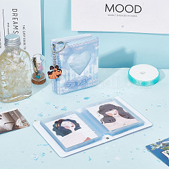 2 книга 2 цвета 3 дюйма ПВХ мини-книжка-держатель для фотокарточек в форме сердца AJEW-CP0005-36