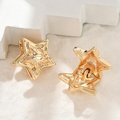 Латунь обруч серьги для женщин EJEW-U041-08G