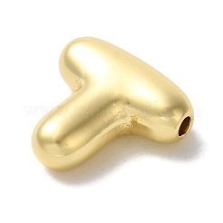 真鍮チャーム  長持ちメッキ  18KGP本金メッキ  文字t  10x10x3.5mm  穴：1.2mm&nbsp;KK-S391-02G-T