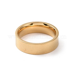 201ステンレススチール製プレーンバンドリング（女性用）  ゴールドカラー  6mm  内径：17mm&nbsp;RJEW-I089-34A-G