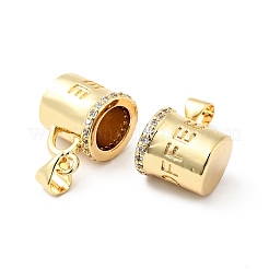 Colgantes de circonita cúbica transparente micro pavé de latón chapado en rack&nbsp;X-ZIRC-I059-04G