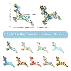 45шт 9 цвета сплава эмалевые подвески&nbsp;ENAM-CJ0002-42