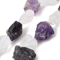Натуральный кристалл кварца и аметистовые бисера G-S386-C14