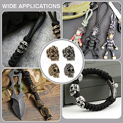 4 шт. 4 стиля для повседневного использования на открытом воздухе латунный парашютный трос европейские бусины FIND-FG0003-73