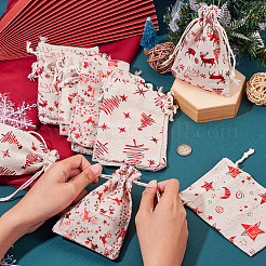 20 stücke 4 arten weihnachten thema baumwolle stoff taschen&nbsp;ABAG-TA0002-04A