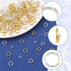 400 stücke 4 arten offene biegeringe messing biegeringe&nbsp;KK-FS0002-08G