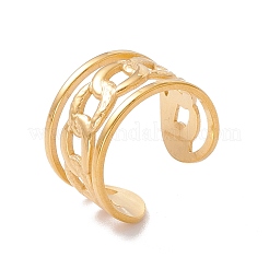 Cadenas de eslabones de acero inoxidable 304 con revestimiento iónico (IP) y forma de anillo abierto&nbsp;RJEW-H107-15G