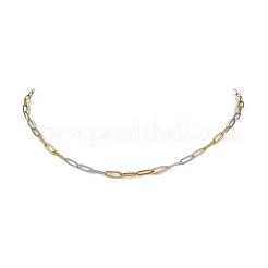 Colliers à chaîne trombone en laiton bicolore de 3.5 mm&nbsp;NJEW-JN06545