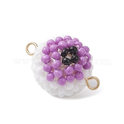 7 шт. 7-цветные подвески-шармы в виде круглого глаза с бусинами из стекла и стеклянных семян на Хэллоуин&nbsp;PALLOY-MZ00948