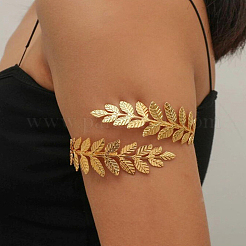 1шт. браслеты-манжеты из сплава листьев для женщин&nbsp;AJEW-CY0001-33G