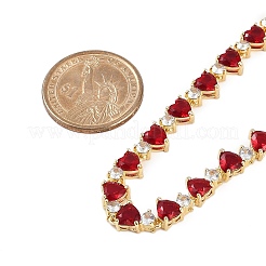 Женские ожерелья в форме сердца из латунного огнеупорного кирпича и прозрачного кубического циркония NJEW-M079-04G
