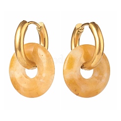 Aretes de aro de jade de topacio natural hechos a mano&nbsp;EJEW-JE04577-01