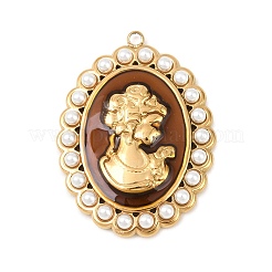 Подвески из нержавеющей стали 304 с эмалированным покрытием и имитацией жемчуга из АБС-пластика&nbsp;STAS-Z185-02G