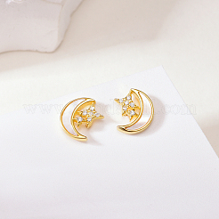 Минималистичные серьги-гвоздики S925 Star Moon для вечеринки и на каждый день LK9436