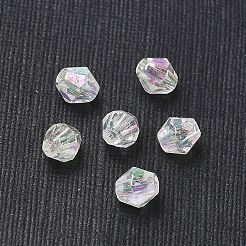 Экологичные прозрачные акриловые бусины с биоконусом ab с цветным покрытием&nbsp;X-TACR-A003-4mm-22