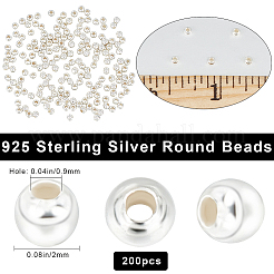 200шт 925 бусины из стерлингового серебра STER-BBC0006-27