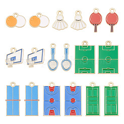 36pcs 9 styles de pendentifs en émail en alliage&nbsp;ENAM-TA0003-79G