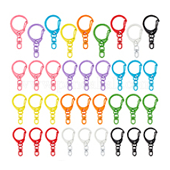 36 шт. 9-цветный цинковый сплав с вращающимися застежками для брелка FIND-PH0027-08