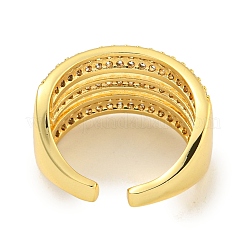 Покрытие стойки пятирядное латунное микропаве с кубическим цирконием открытая манжета&nbsp;RJEW-C082-14G