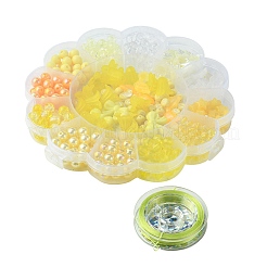 DIY круглый бант цветок акриловые бусины браслеты комплекты ювелирных изделий&nbsp;DIY-FS0006-27