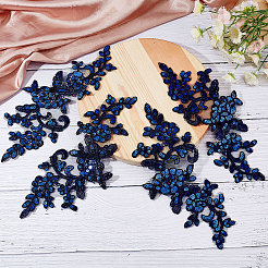 4 Paar Blätter Polyester Stickerei Ornamente Zubehör&nbsp;DIY-GF0005-69D