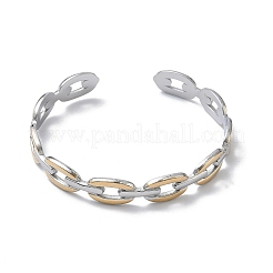 Bracciali rigidi bicolore in acciaio inossidabile 304&nbsp;BJEW-A160-01PG