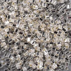 TOHO三角ビーズ  日本製シードビーズ  （21)つの銀で裏打ちされた透明なクリスタルクリア  10/0  2x2x2mm  穴：0.6mm  約450 G /袋&nbsp;SEED-TT10-21
