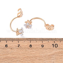 Écrous de boucles d'oreilles en alliage de zircone cubique transparente&nbsp;FIND-C082-01A-KCG