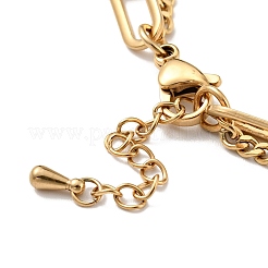 Pulsera de varias vueltas con dije de bola redonda y forma de concha&nbsp;BJEW-G639-20G