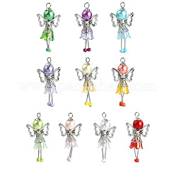 30 шт. 10 стиля подвески из стеклянных жемчужных бусин ручной работы PALLOY-CJD00004