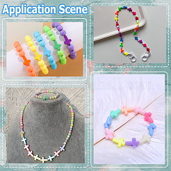 200шт 2 стиля непрозрачные акриловые бусины&nbsp;SACR-FP0001-01