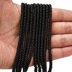 Natürliche schwarze Onyxperlenstränge&nbsp;X-G-L635-A01-4x2mm-01